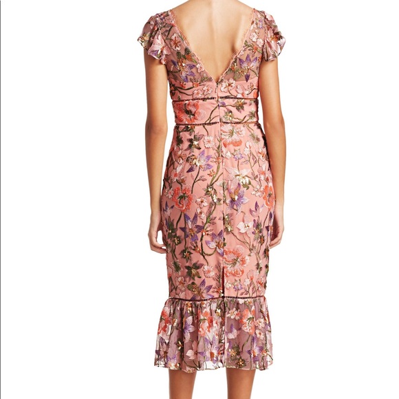 Marchesa Notte Flutter Cocktail Dress Sz 12 - Picture 10 of 10